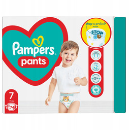 Pieluchomajtki Pampers Pants Rozmiar 7 74 szt. +17
