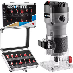 Graphite Frezarka Krawędziowa 510W Frezy 12 szt. Górnowrzecionowa