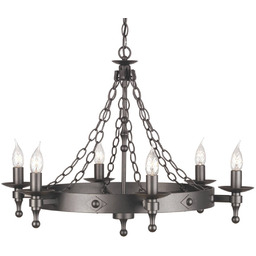 Elstead Żyrandol WARWICK, możliwość ściemniania, czarny, przedpokój, metal,