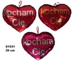 Serce Cekinowe 30Cm ''Kocham Cię'' 3 Kolory 156068