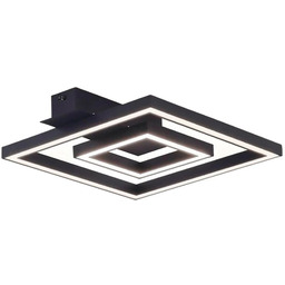 Lampa Sufitowa Lindby, Madamo, czarny, salon, aluminium, nowoczesny