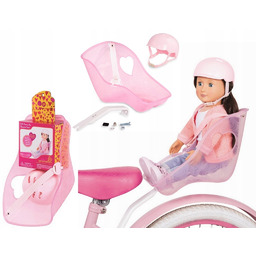 Fotelik rowerowy z kaskiem dla Lalki na rower