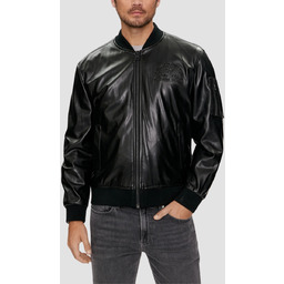 GUESS Skórzany bomber męski District Faux Leather Bomber