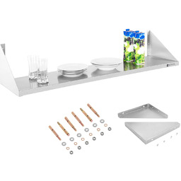 Półka ścienna wisząca stalowa nierdzewna pojedyncza 120 cm