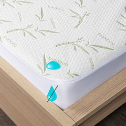 4Home Bamboo wodoodporny ochraniacz na materac z lamówką,
