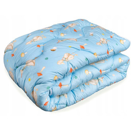 Kołdra 140x200 cm Niebieska Z Nadrukiem Całoroczna Antyalergiczna