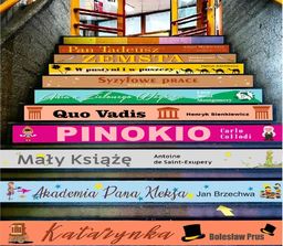 Naklejki na schody - lektury szkolne dla klas