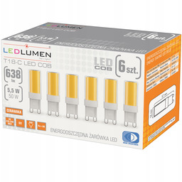Żarówka Led G9 Mała 5,5W=50W Cob 638lm 360°