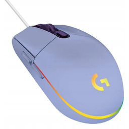 Myszka przewodowa Logitech G203 Lightsync Lilac sensor optyczny
