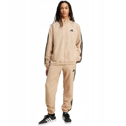 Dres męski adidas Sportswear Basic 3-Stripes Woven beżowy