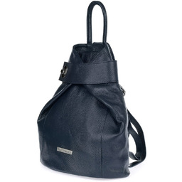 Granatowy skórzany plecak damski elegancki z zapięciem Beltimore