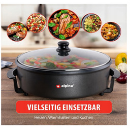 Alpina DV-4042 Patelnia wielofunkcyjna, 1500 W, czarna 40cm