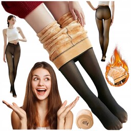 Rajstopy Damskie Ocieplane Futerkiem Na Zimę Ciepłe Futerko