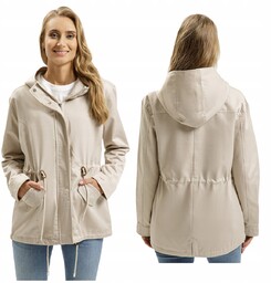 KURTKA damska PARKA wiosenna z kapturem CROSS JEANS