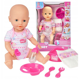 Lalka New Born bobas sikający z butelką