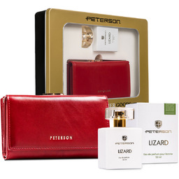 PETERSON zestaw portfel skórzany damski + woda perfumowana