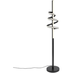 Designerska lampa podłogowa czarna ze ściemnialną diodą LED