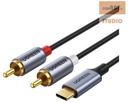 Ugreen kabel audio dźwiękowy USB-C/2RCA 1,5m szary CM451