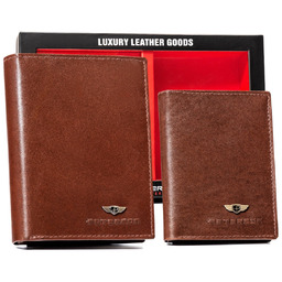 Peterson skórzany portfel brelok etui na karty zestaw