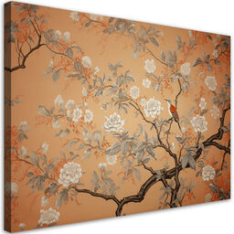 Obraz na płótnie, Ptak Drzewo Chinoiserie 60x40