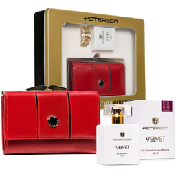 Zestaw prezentowy PETERSON portfel skórzany damski i perfumy