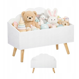 Schowek kufer pojemnik na zabawki drewniany biały