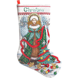 Design Works Świąteczna skarpeta anioła, wielokolorowa