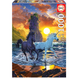 Educa, puzzle, Jednorożce na plaży, Vincent Hie, 1000