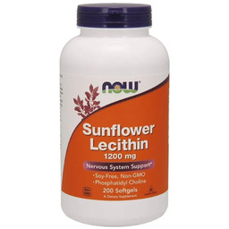Sunflower Lecithin lecytyna słonecznikowa 1200mg 200 miękkich kapsułek