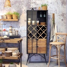 Witryna Industrialna Chic Antique Na Wino
