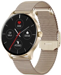 Garett, Smartwatch, Classy, złoty stalowy