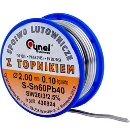 Spoiwo lutownicze z topnikiem 60% 2 mm szpulka