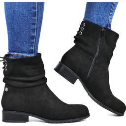 Damskie Botki Saszki Na Płaskiej Podeszwie Evento 4257