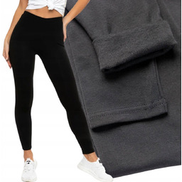 Klasyczne Legginsy Ocieplane Damskie Gruby Materiał Wygodne Moraj