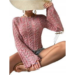 SHEIN SWETER RÓŻOWY Z DŁUGIM RĘKAWEM DAMSKI 36