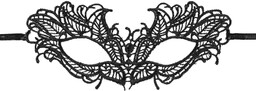 Koronkowa maska karnawałowa czarna - 1 szt.