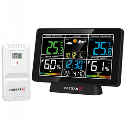 Stacja pogodowa pogody bezprzewodowa Feegar Rain 7,5" Barometr