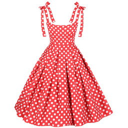 Sukienka PIN UP retro w grochy groszki czerwona