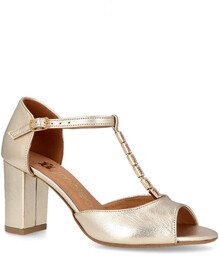 Eleganckie sandały na słupku - TYMOTEO M2158 ZŁOTE