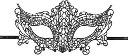 Koronkowa maska karnawałowa czarna - 1 szt.