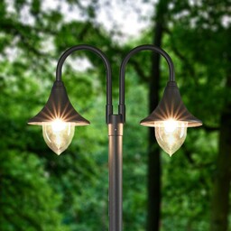 Lampa zewnętrzna Lindby Madea, szara, 2-punktowa, 212 cm,