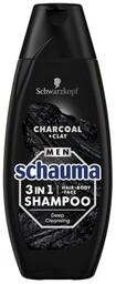 Schwarzkopf Schauma Men Szampon oczyszczający 3w1 Charcoal 400ml