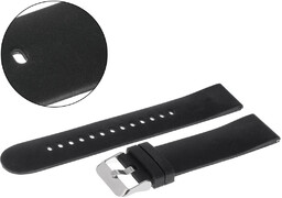 Pasek uniwersalny 16 mm silikonowy czarny, srebrna zapinka