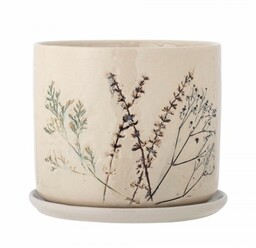 Bloomingville BEA Ceramiczna Doniczka ze Spodkiem do Kwiatów