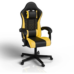 FOTEL GAMINGOWY BIUROWY KUBEŁKOWY GRACZA OBROTOWY HYPERSEAT CZARNY