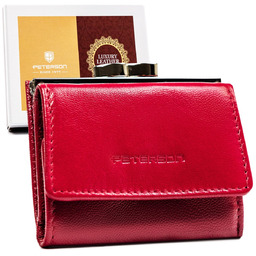 Portfel damski skórzany mały magenta PETERSON