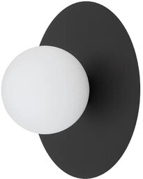 Nowodvorski Szklana ścienna lampa SATURN czarna biała metalowa
