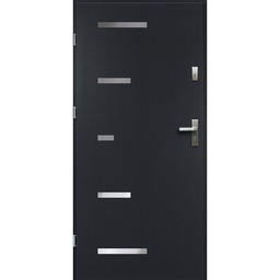 Drzwi zewnętrzne SPARTA pełne inox antracyt 90 lewe
