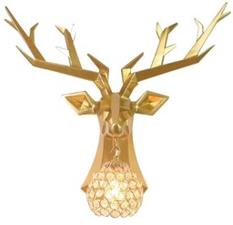 Deer - nowoczesny dekoracyjny kinkiet złoty jeleń 53cm