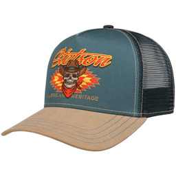 Czapka Trucker Western Skull by Stetson, petrolowy, One